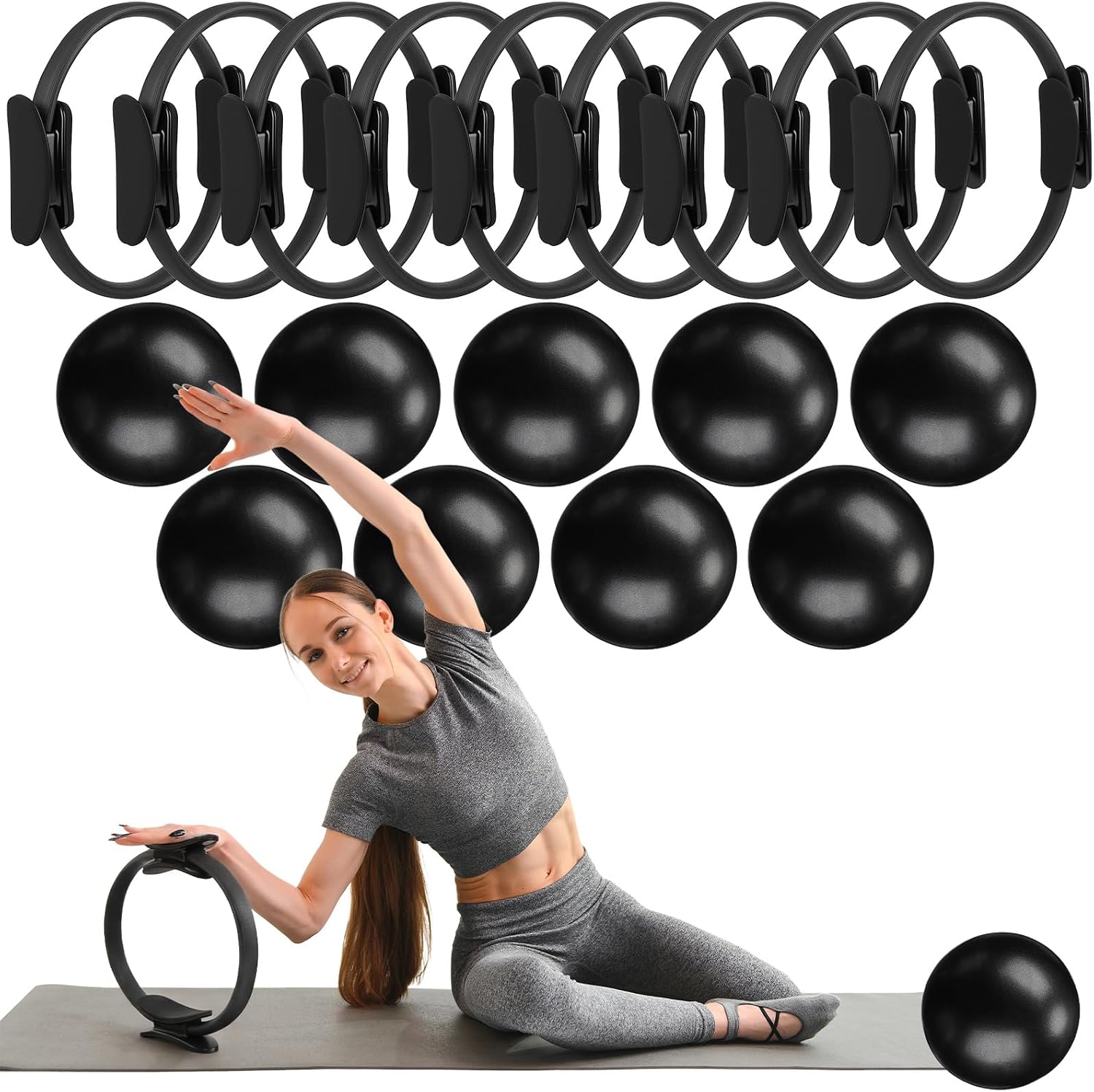 Pilates Yoga Tone - 18 Pcs Pilates Ring And Ball