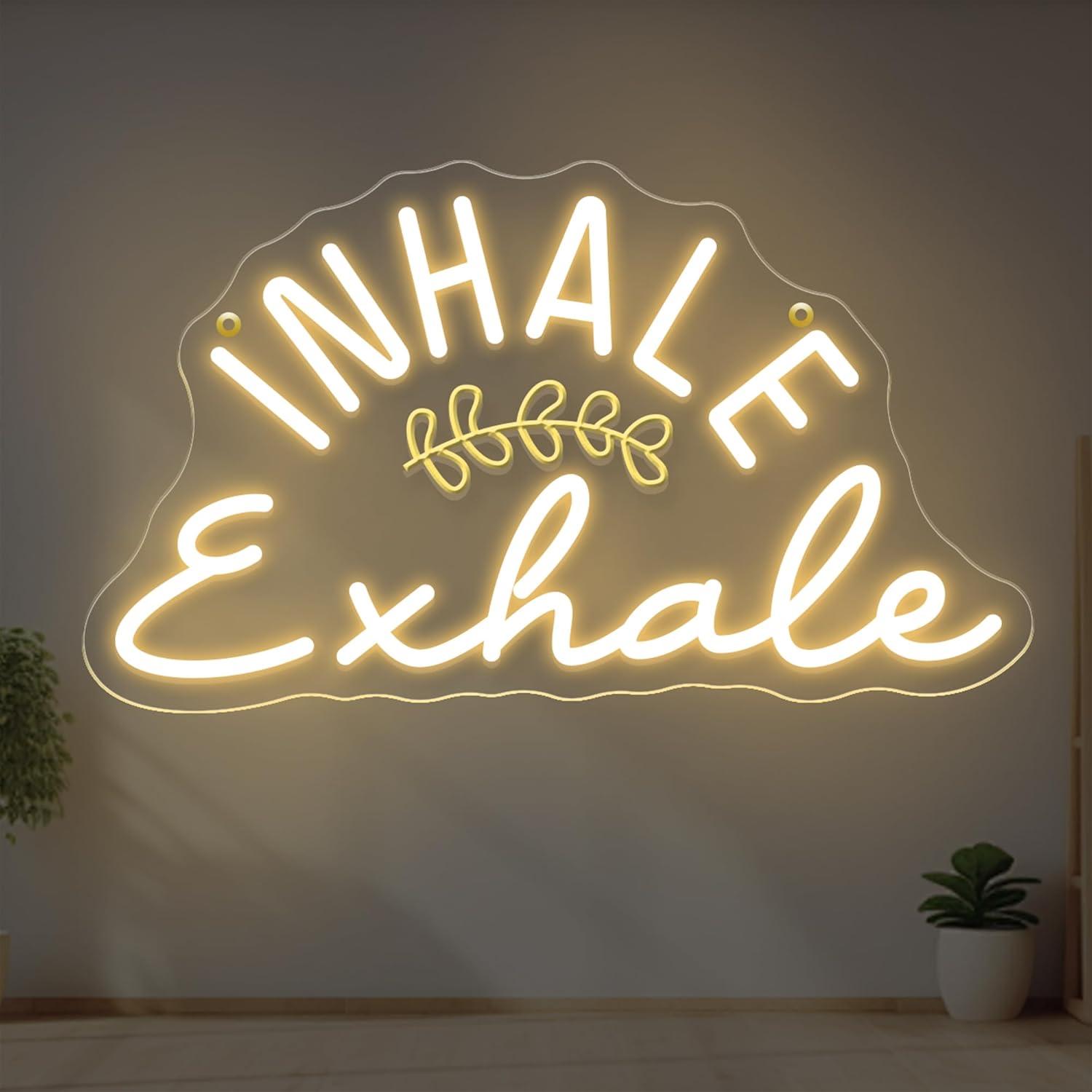 Pilates Yoga Wellness - Inhale Exhale Neon Sign Dimmable LED