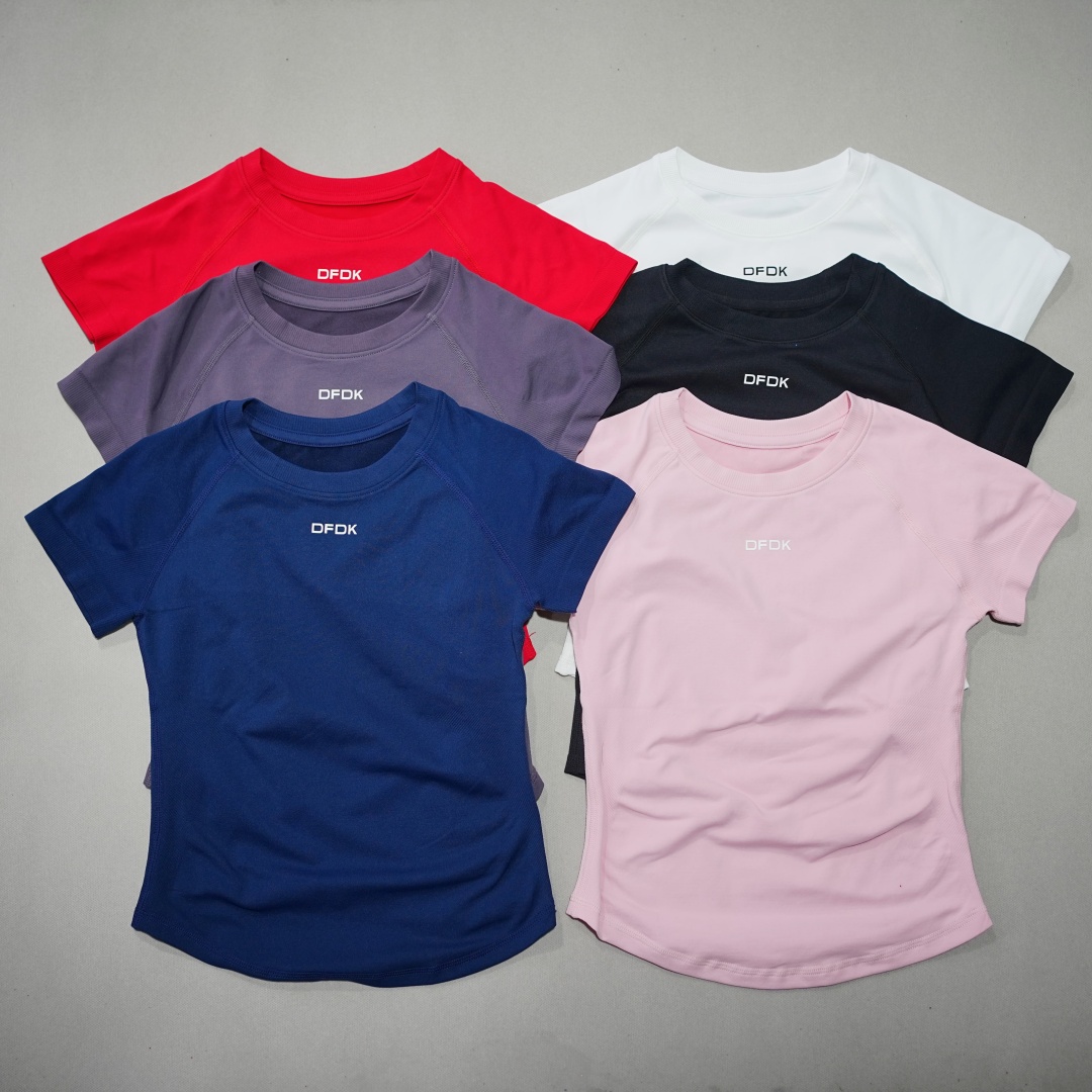Yoga Strap Cotton - DFDK Women Elastic Slim Short Sleeve