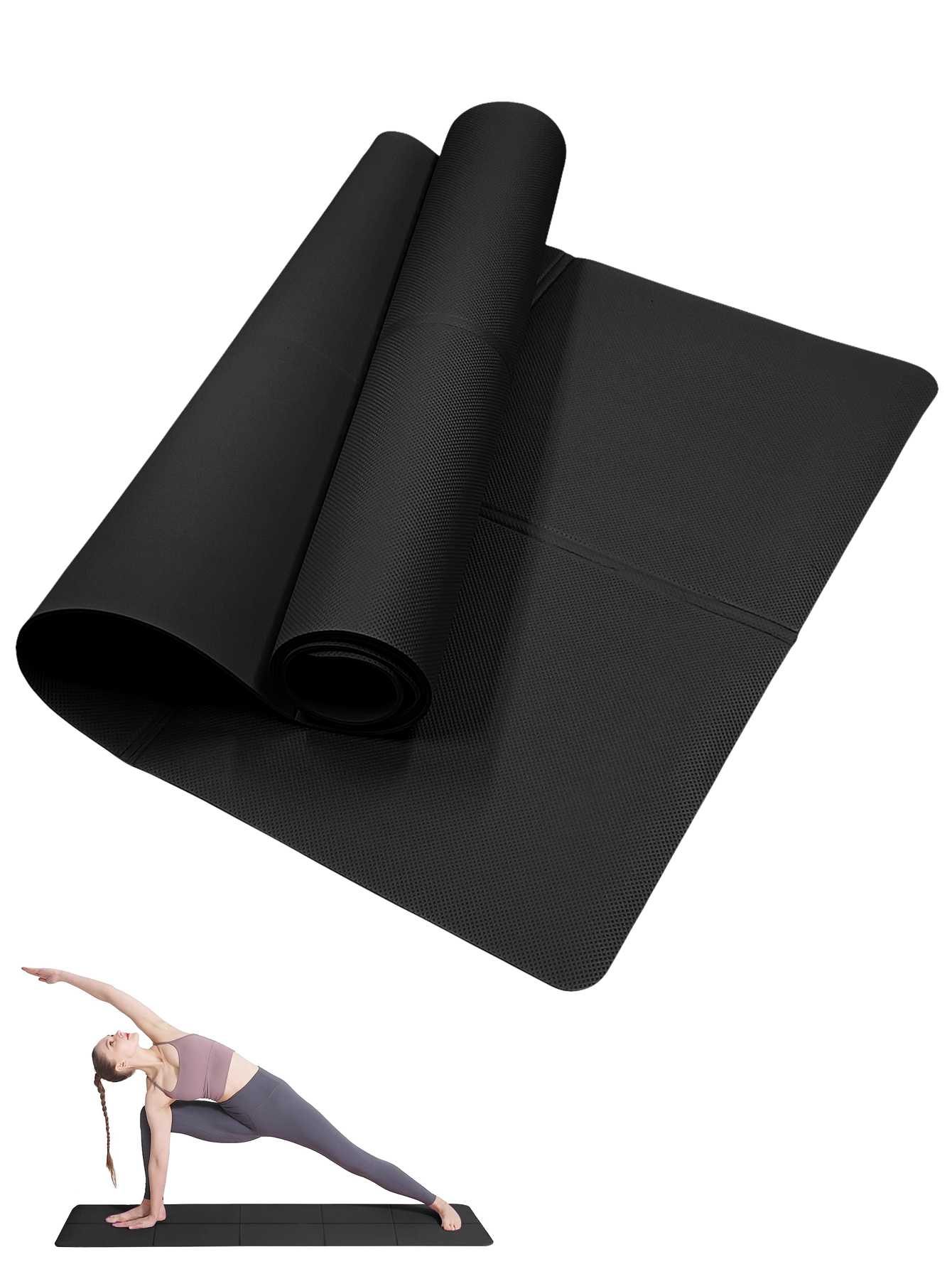 Pilates Yoga Matte - Foldable Yoga Mat Black Eco Friendly