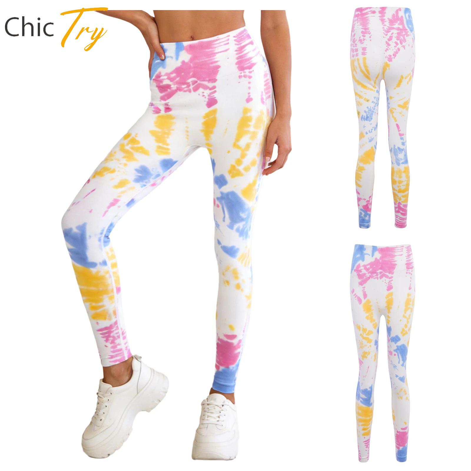 Pilates Yoga Legging - Womens Tie-Dyed Stretchy Gym Yoga Pants
