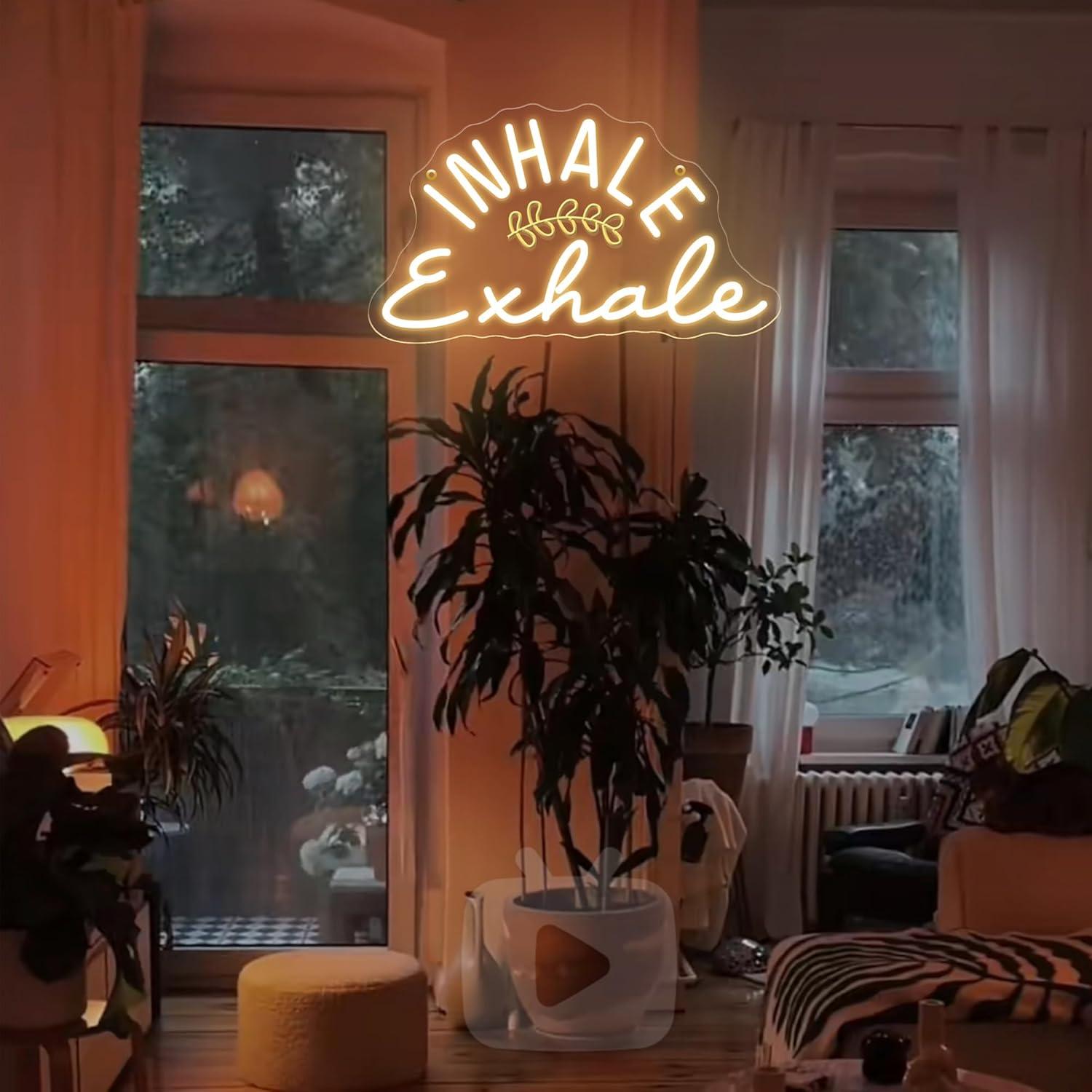 Inhale Exhale Neon Sign Dimmab - Pilates Yoga Wellness review and price