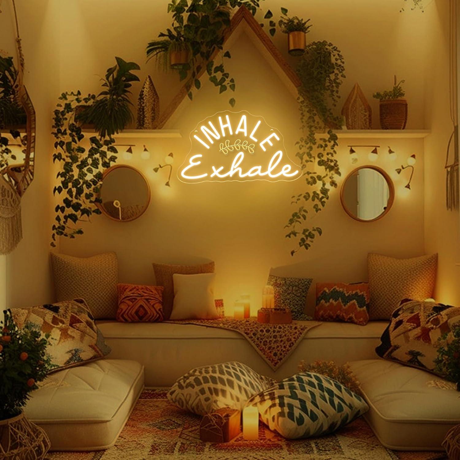 Inhale Exhale Neon Sign Dimmab - Pilates Yoga Wellness review and price