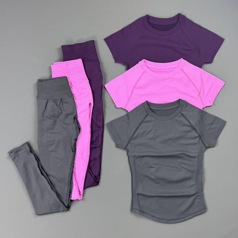 2Piece Gym Set Women Raglan Sh - Pilates Yoga Legging review and price
