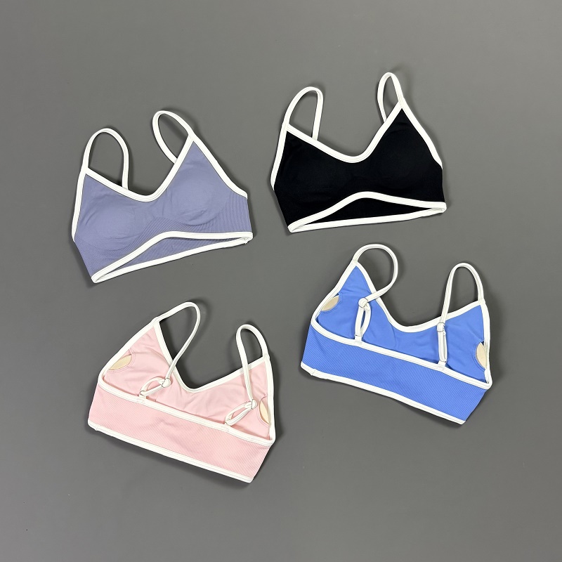 Women Contrastline Yoga Bra V  - Yoga Strap Cotton review and price