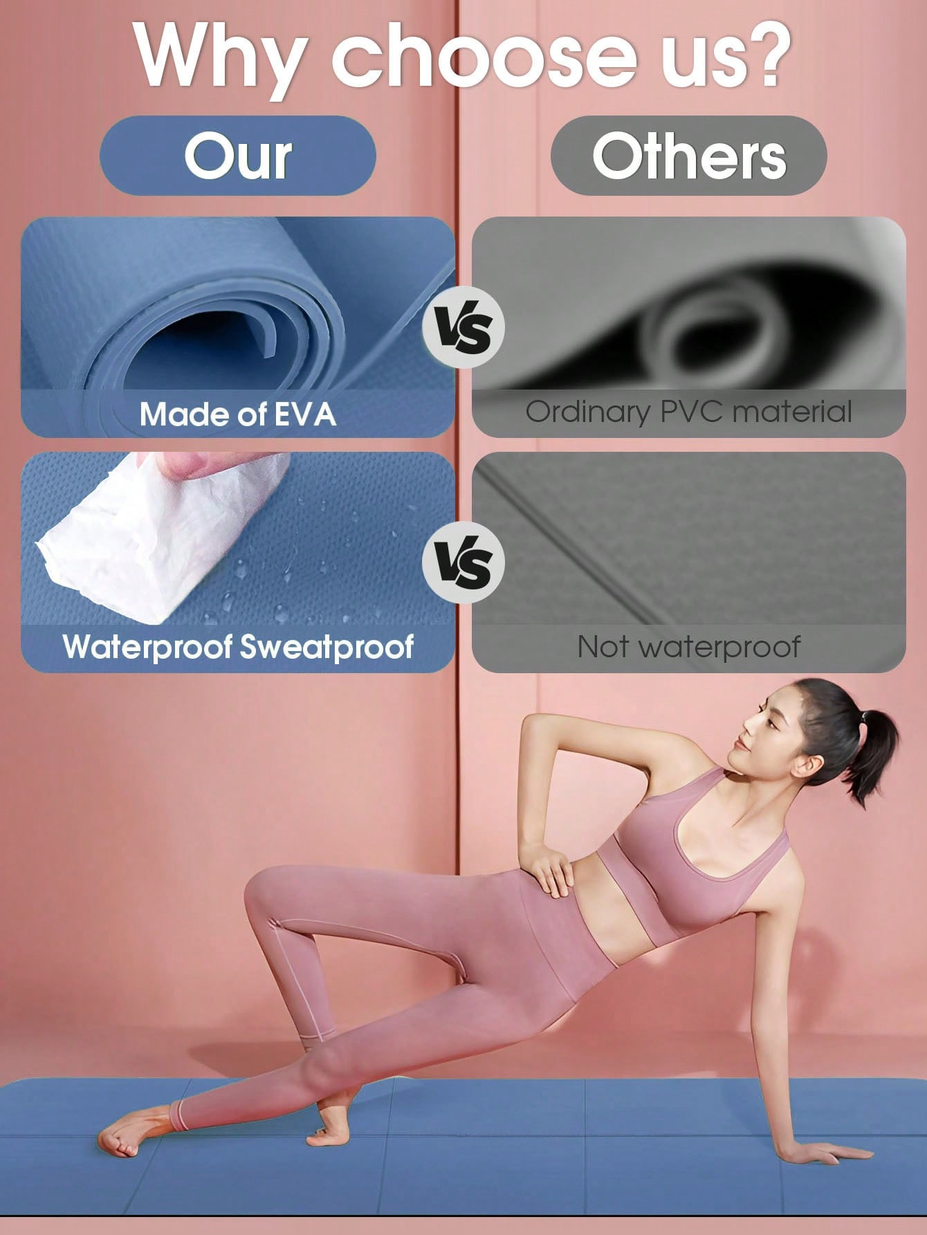 Foldable Yoga Mat Dark Blue Ec - Pilates Yoga Matte review and price