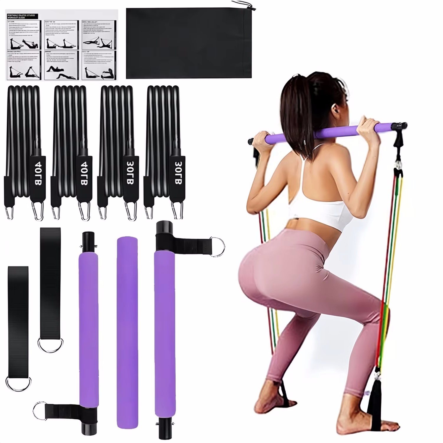 Portable Yoga Pilates Bar Stic - Pilates Yoga Tone review and price