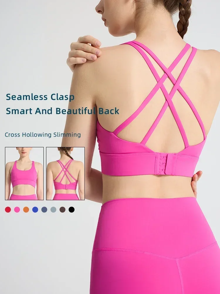 Solid Color Women's Sports Bra - Pilates Yoga Top review and price