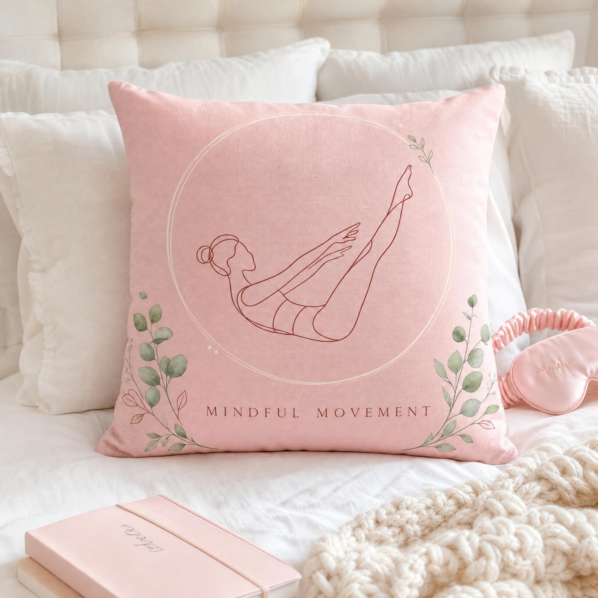 Pink Yoga Throw Pillow Cover M - Pilates Yoga Wellness review and price