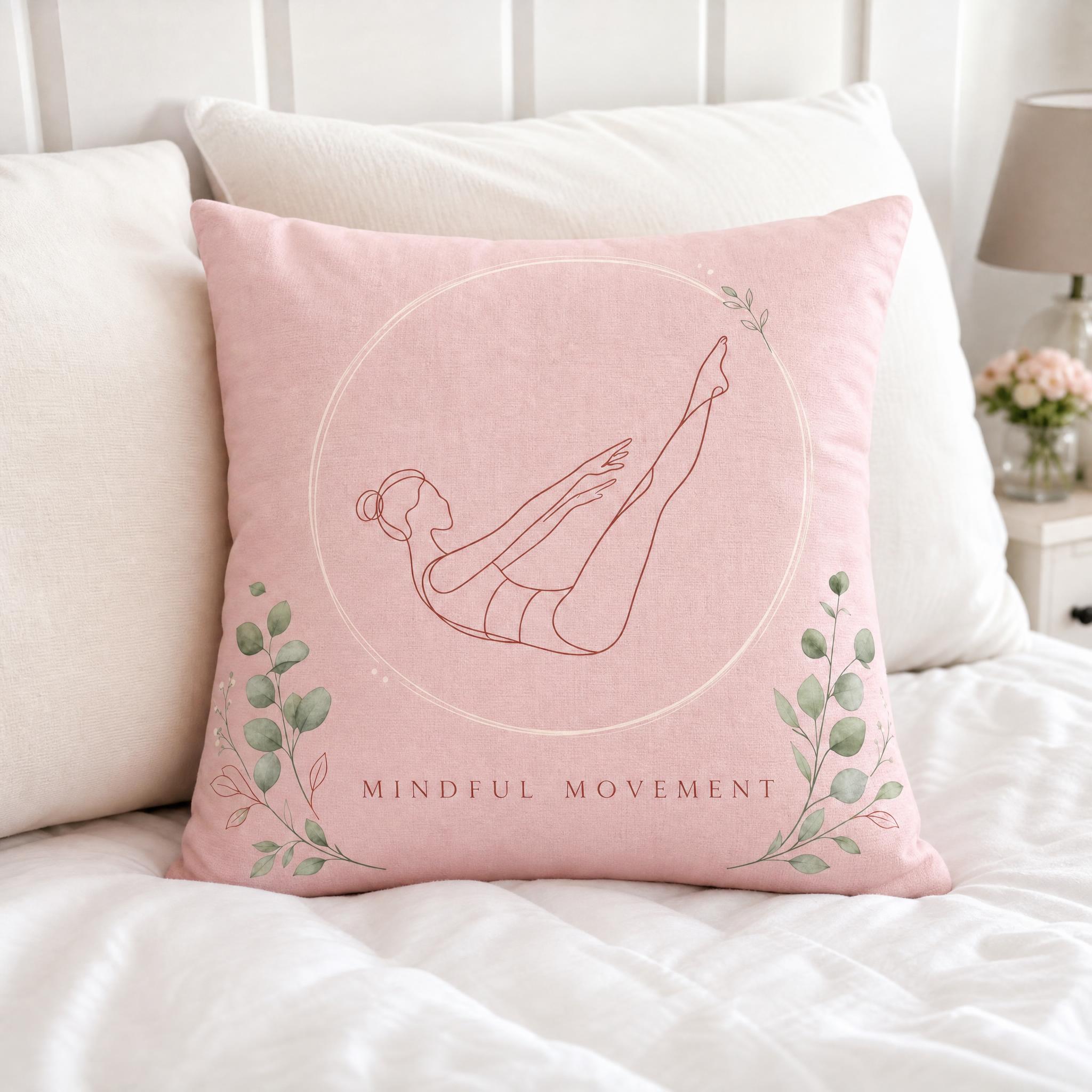 Pink Yoga Throw Pillow Cover M - Pilates Yoga Wellness review and price