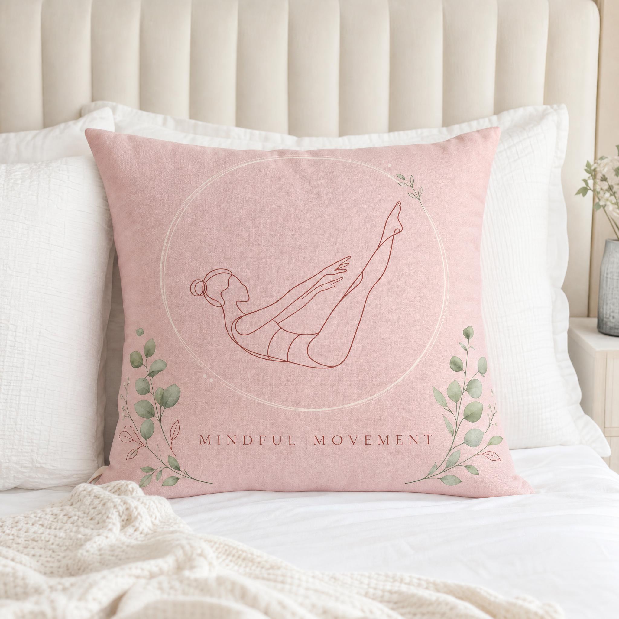 Pink Yoga Throw Pillow Cover M - Pilates Yoga Wellness review and price