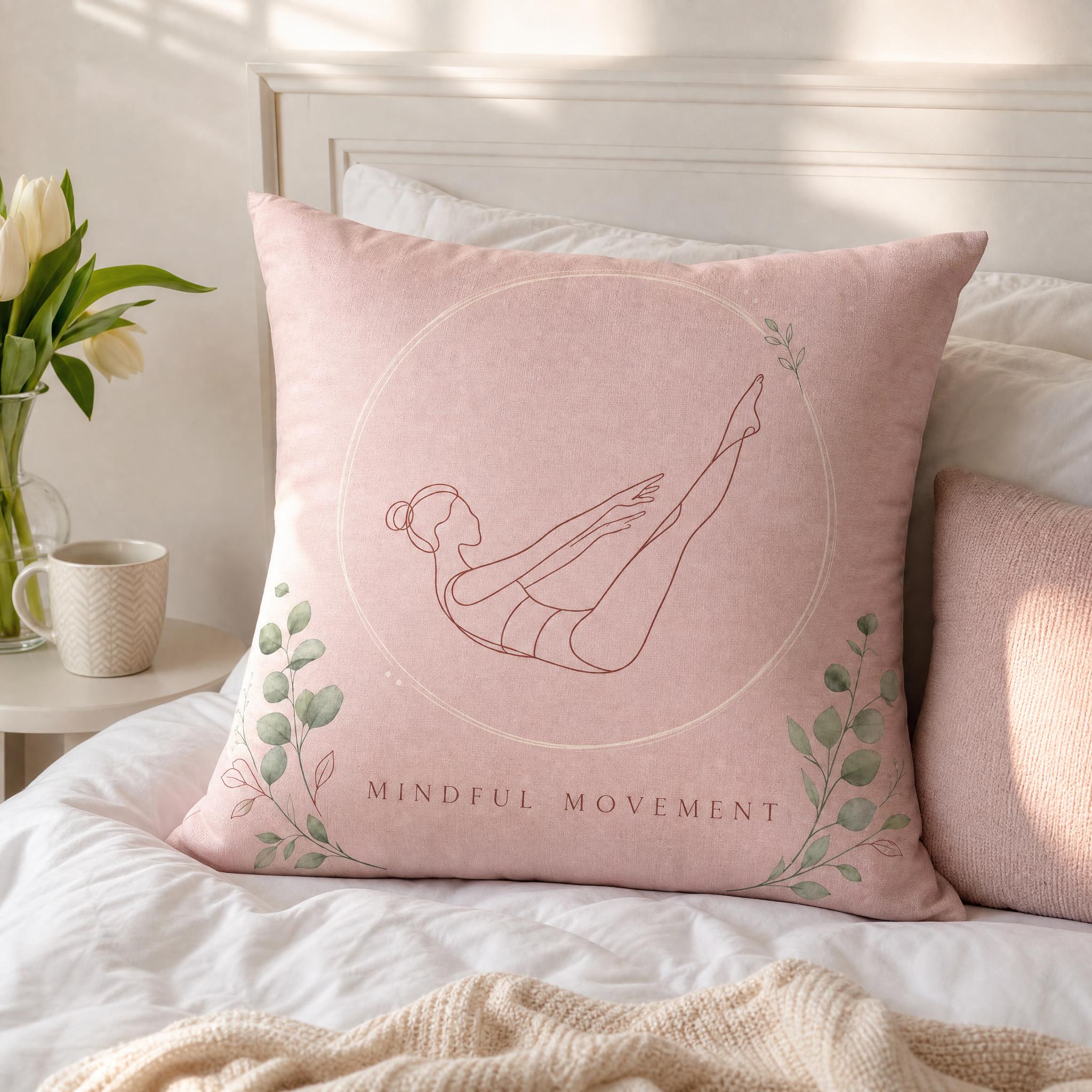 Pink Yoga Throw Pillow Cover M - Pilates Yoga Wellness review and price